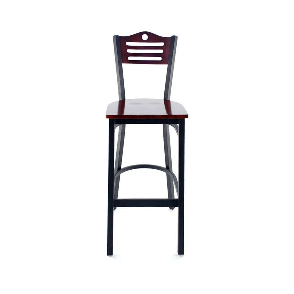 Slatted metal bar stool