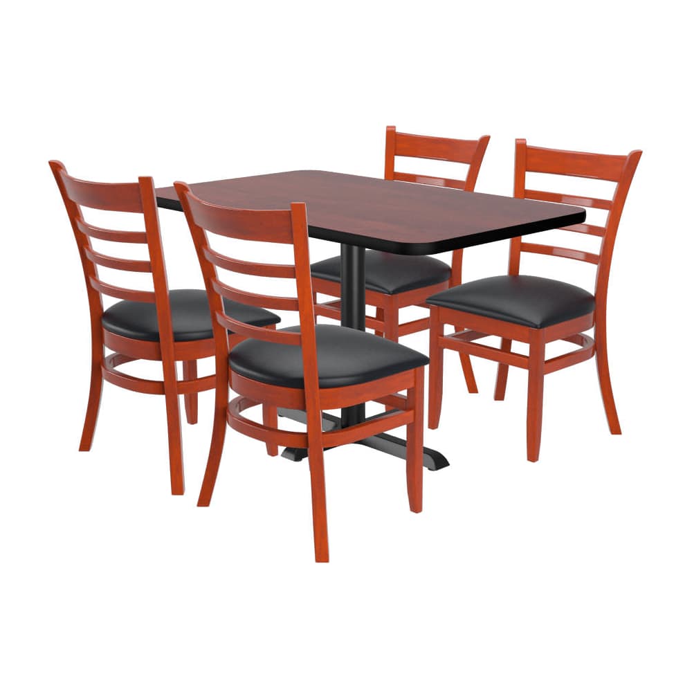 Ladder back wood dining chair