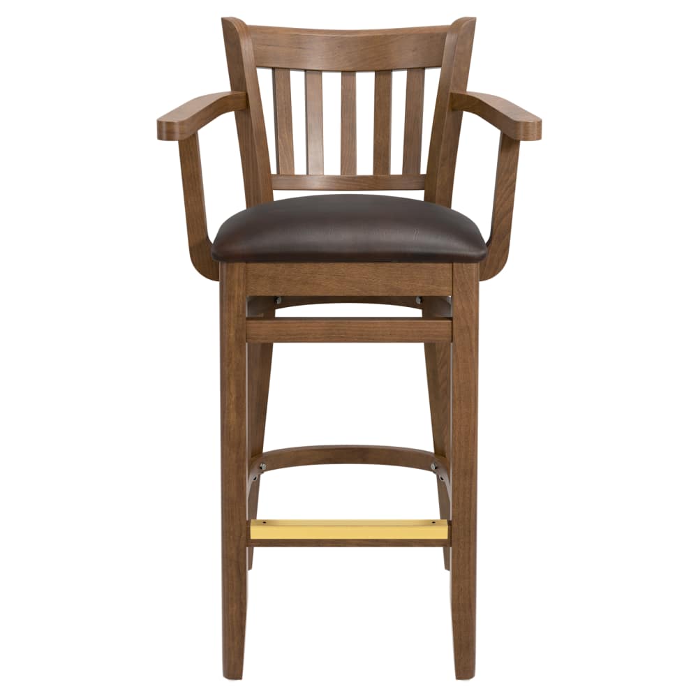 Slatted wood bar stool