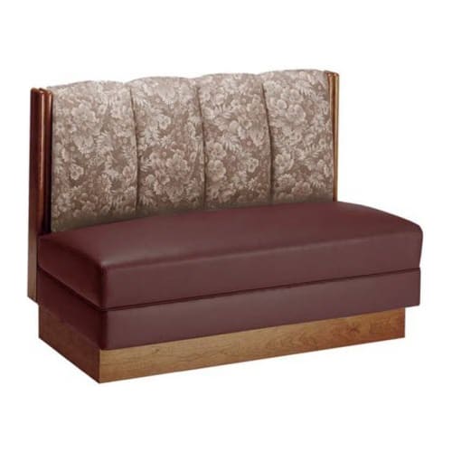 Channel back upholstered wood booth seating