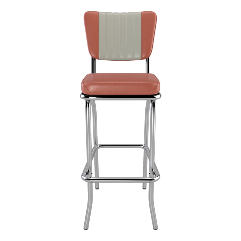 Channel back bar stool