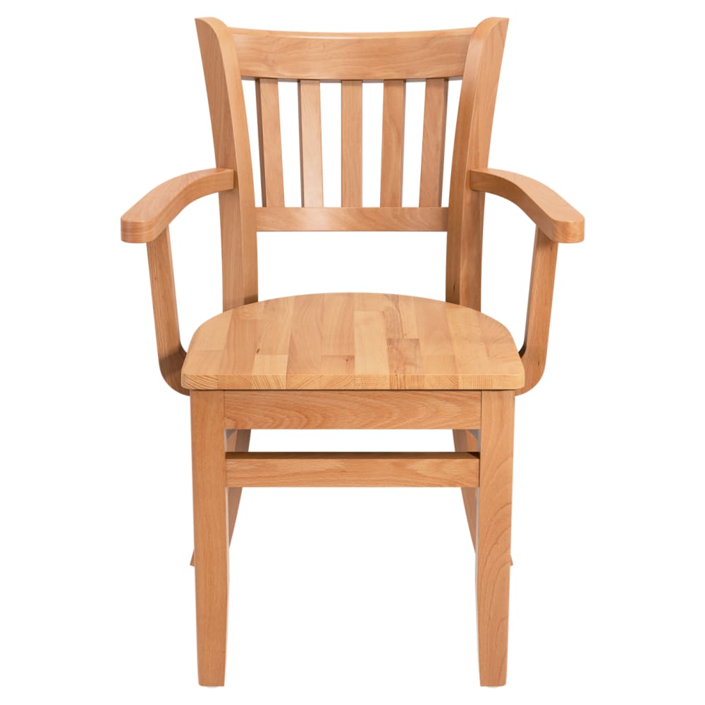 Slatted wood dining chair