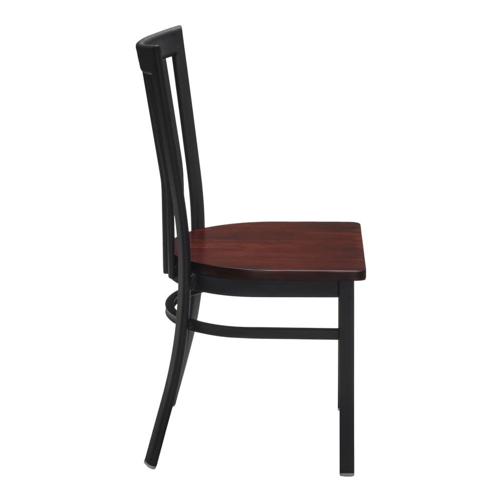Slatted metal dining chair