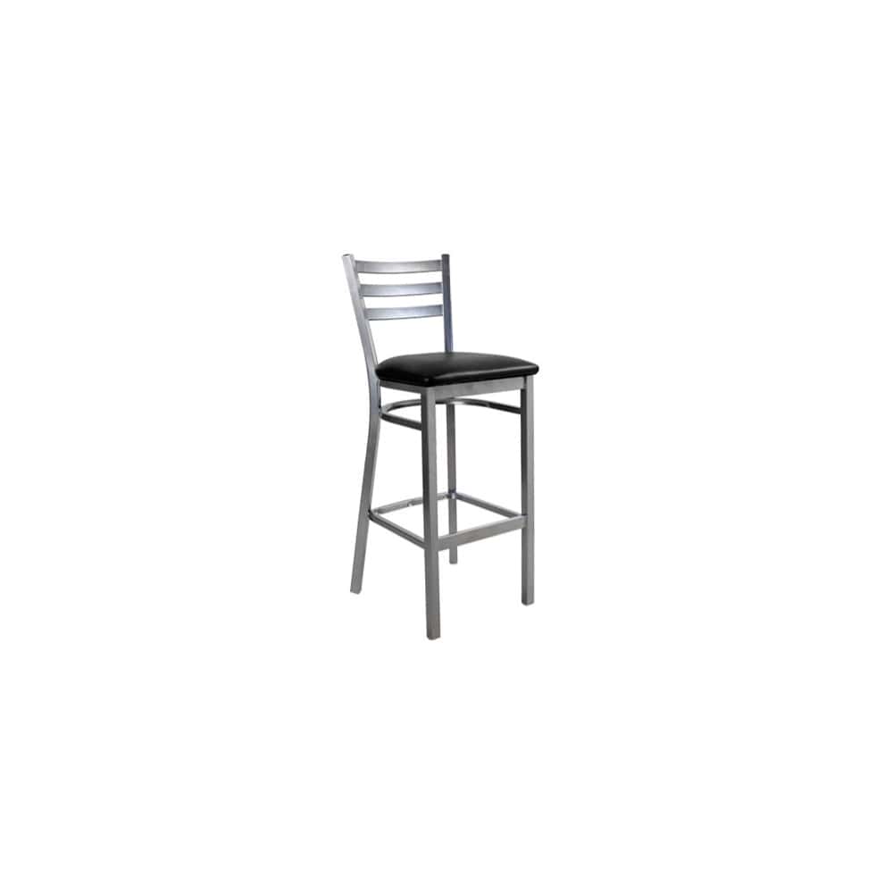Ladder back slatted metal bar stool