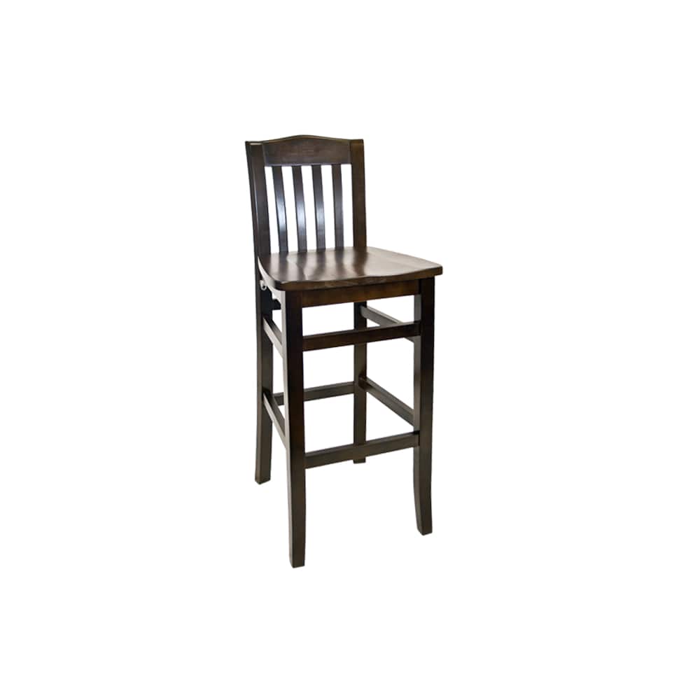 Slatted wood bar stool
