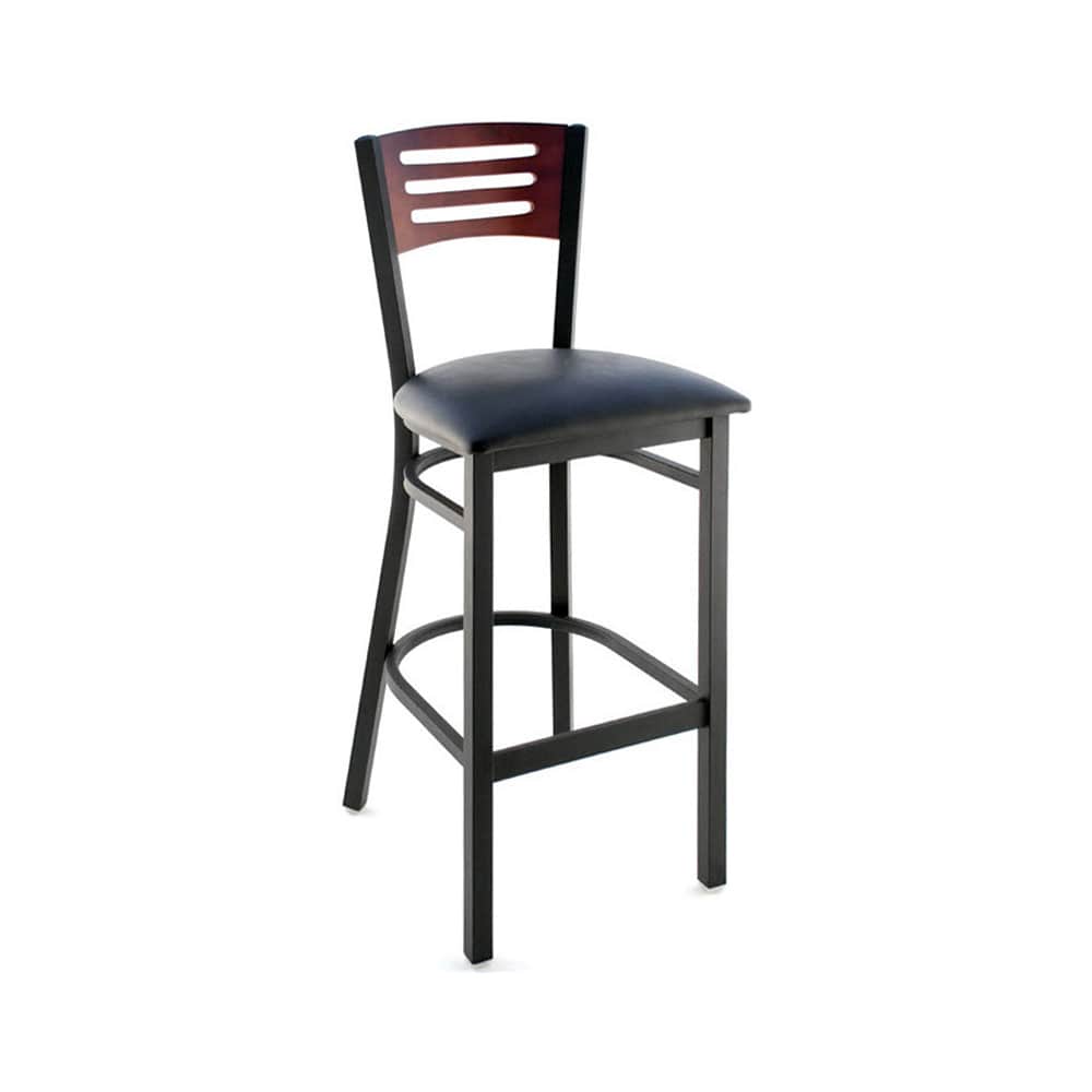 Slatted metal bar stool