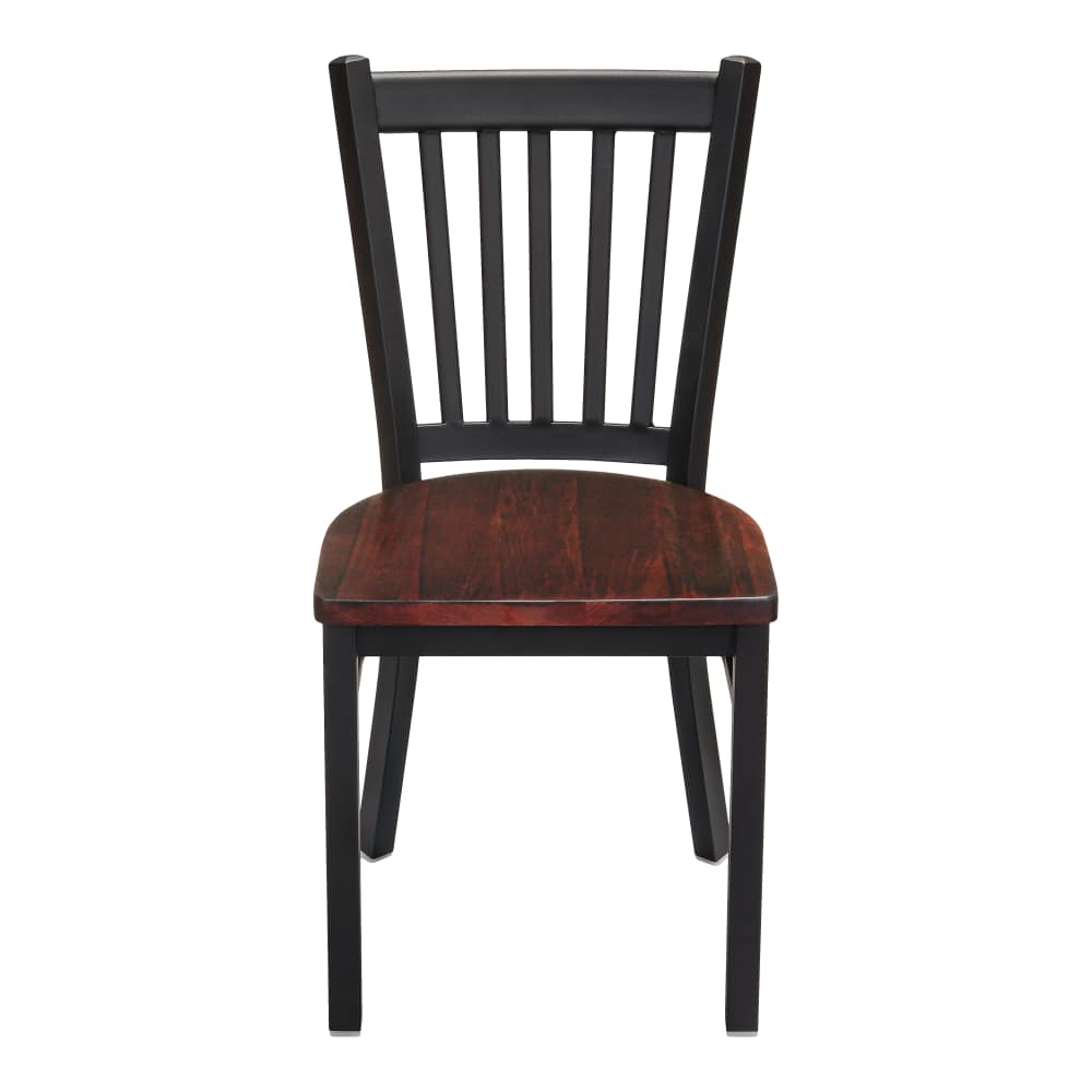 Slatted metal dining chair